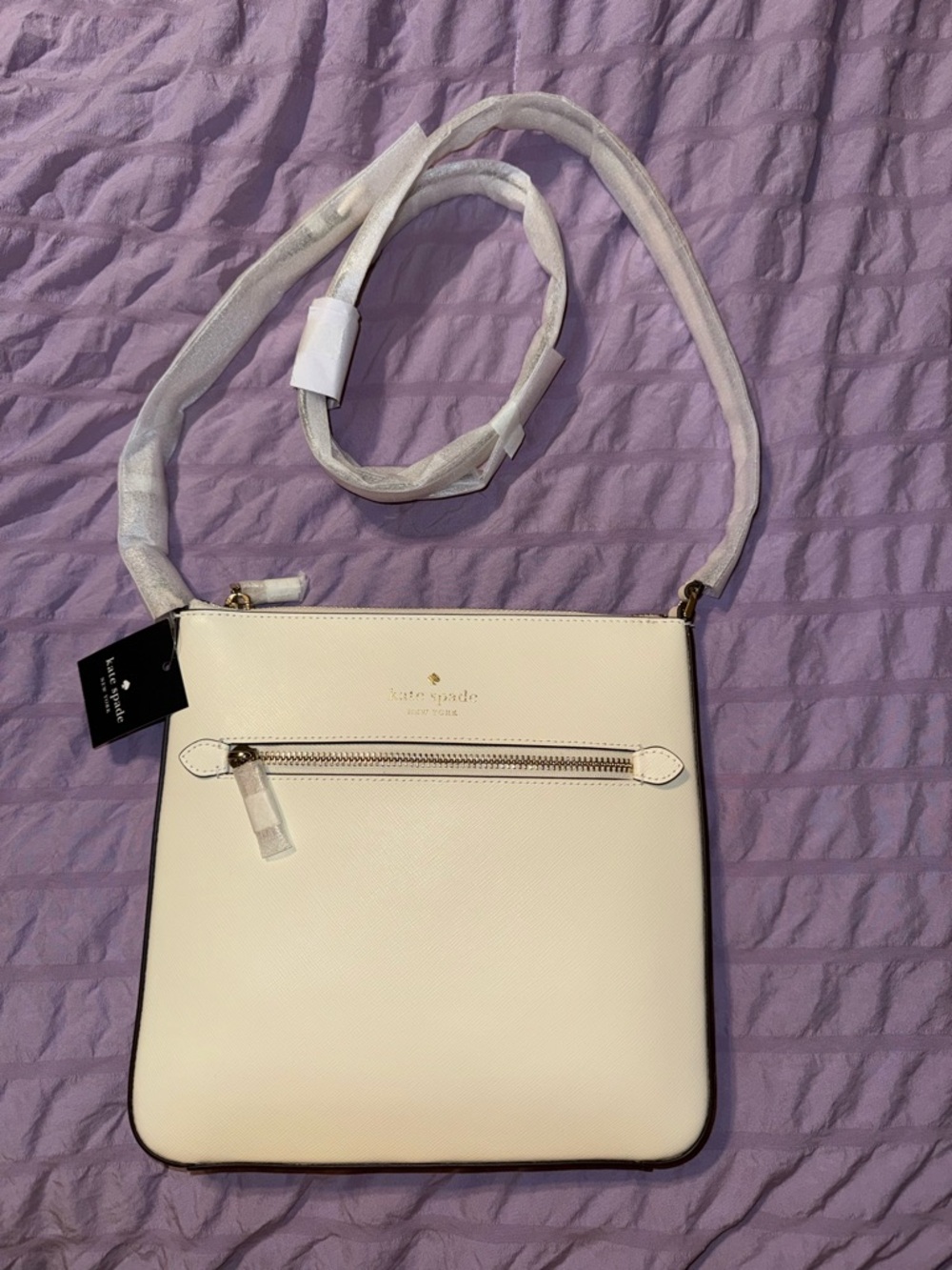 kate spade cream crossbody bag with gold hardware